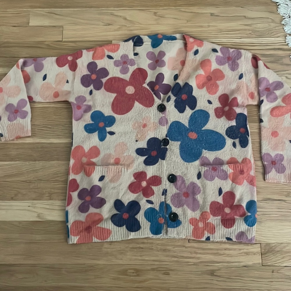 Flower print cardigan